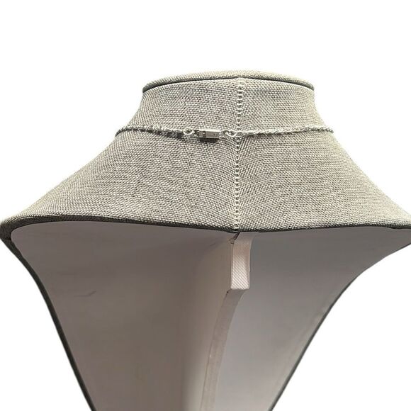 Cross Necklace Dangle Earring Set Vintage Art Glass Clear Blue Religious - Picture 6 of 7